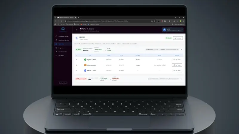 Millennium Access Control: administración de usuarios del sistema con permisos por rol (RBAC)