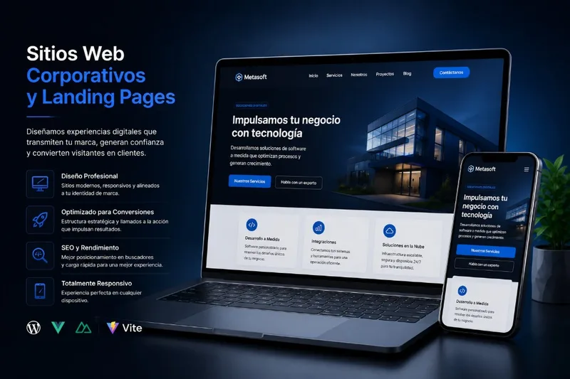Sitios web corporativos y landing pages — presencia digital orientada a conversión